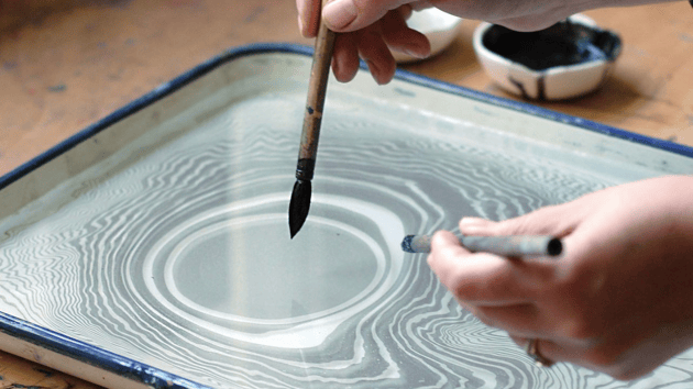 Suminagashi ink painting experience