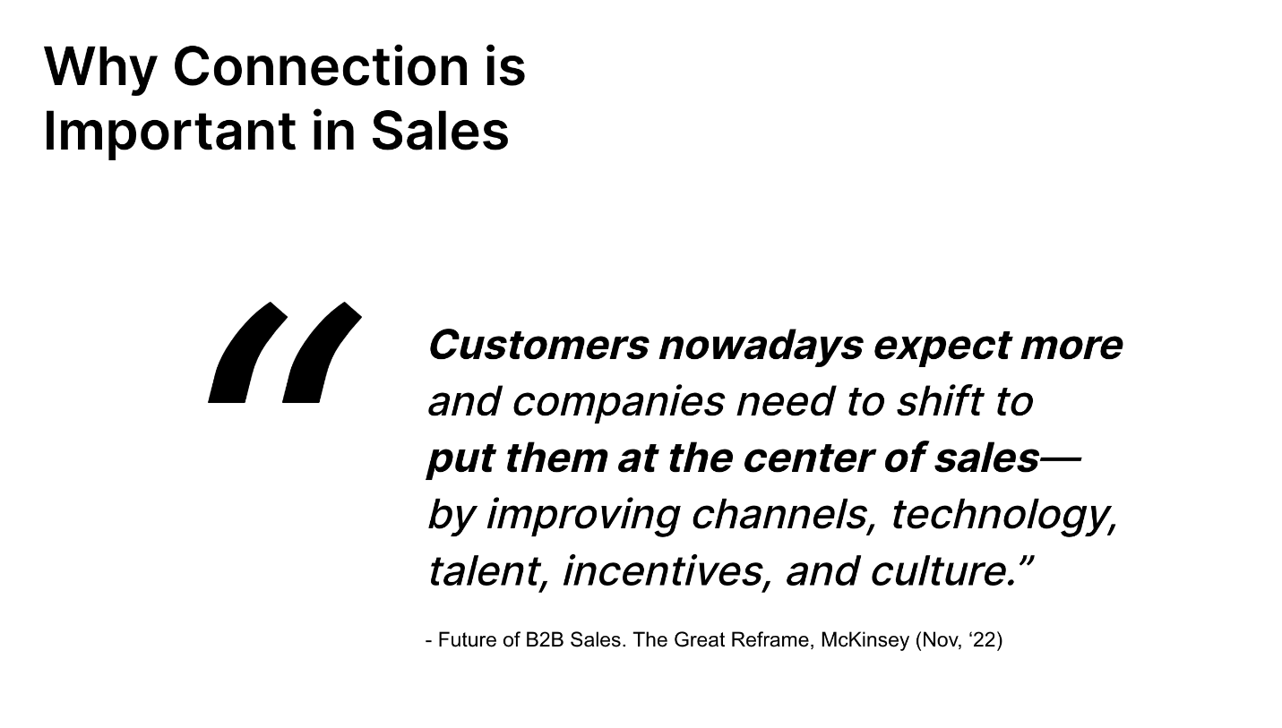 Connection in sales